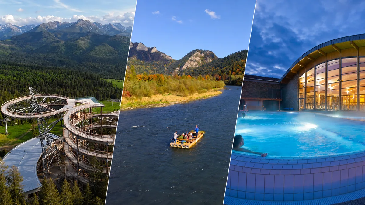 Rafting, Skywalk & Thermal Baths Tour from Krakow