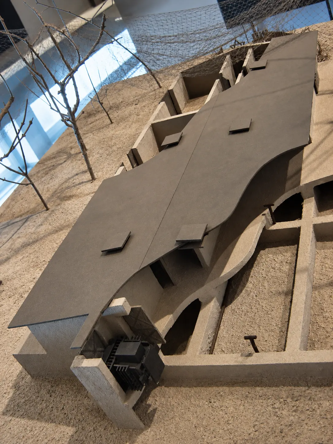 Historical camp model in the Bełżec museum exhibition