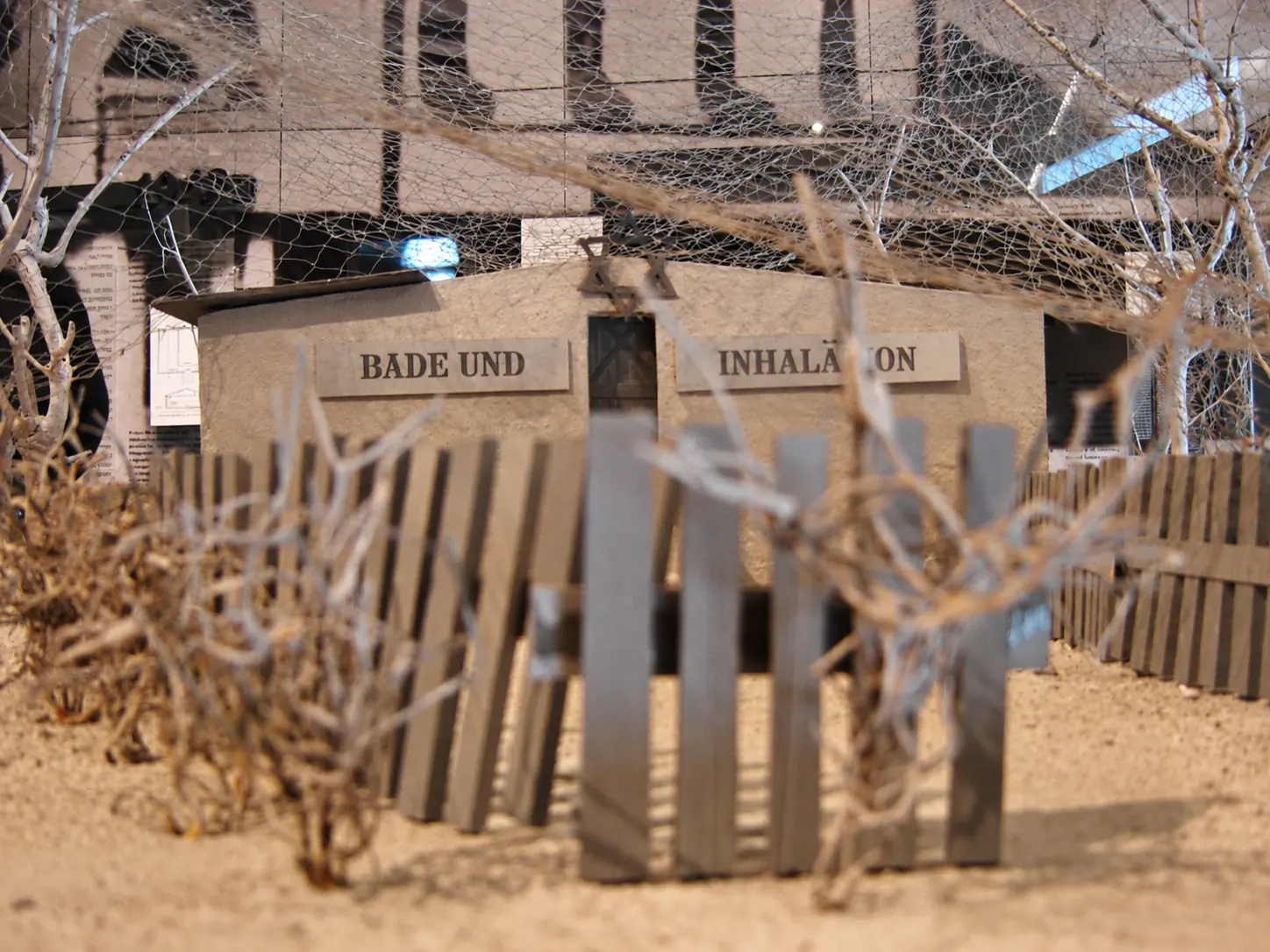 Museum model relating to the gas chambers at Bełżec