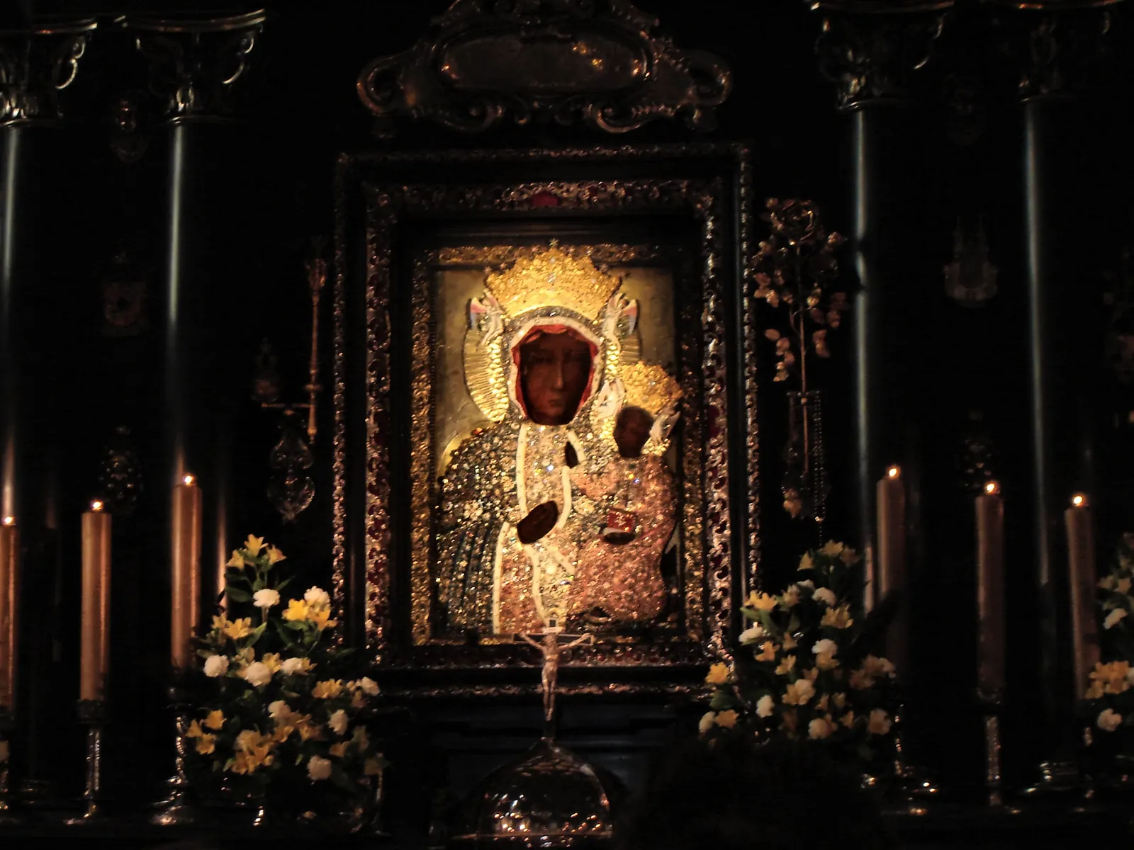 Black Madonna of Czestochowa icon inside Jasna Gora Sanctuary