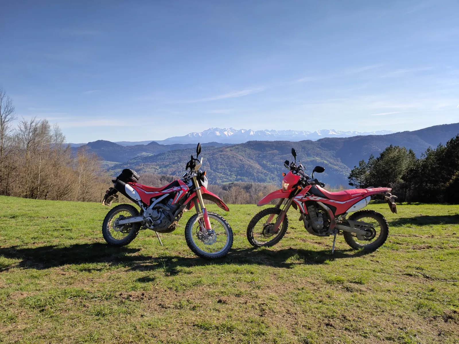 Honda CRF300L dual sport motorcycles on a scenic tour from Krakow in Poland