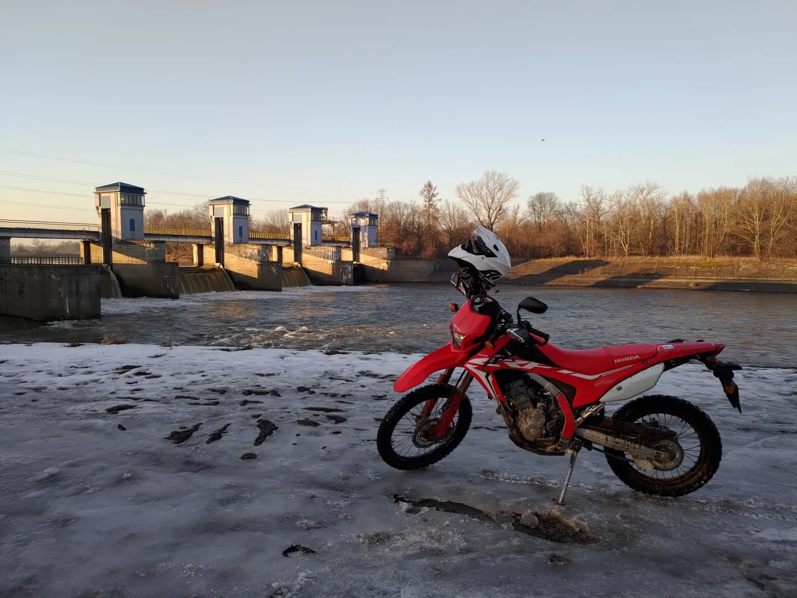 Honda CRF300L enduro rental from Krakow during a winter dual sport ride