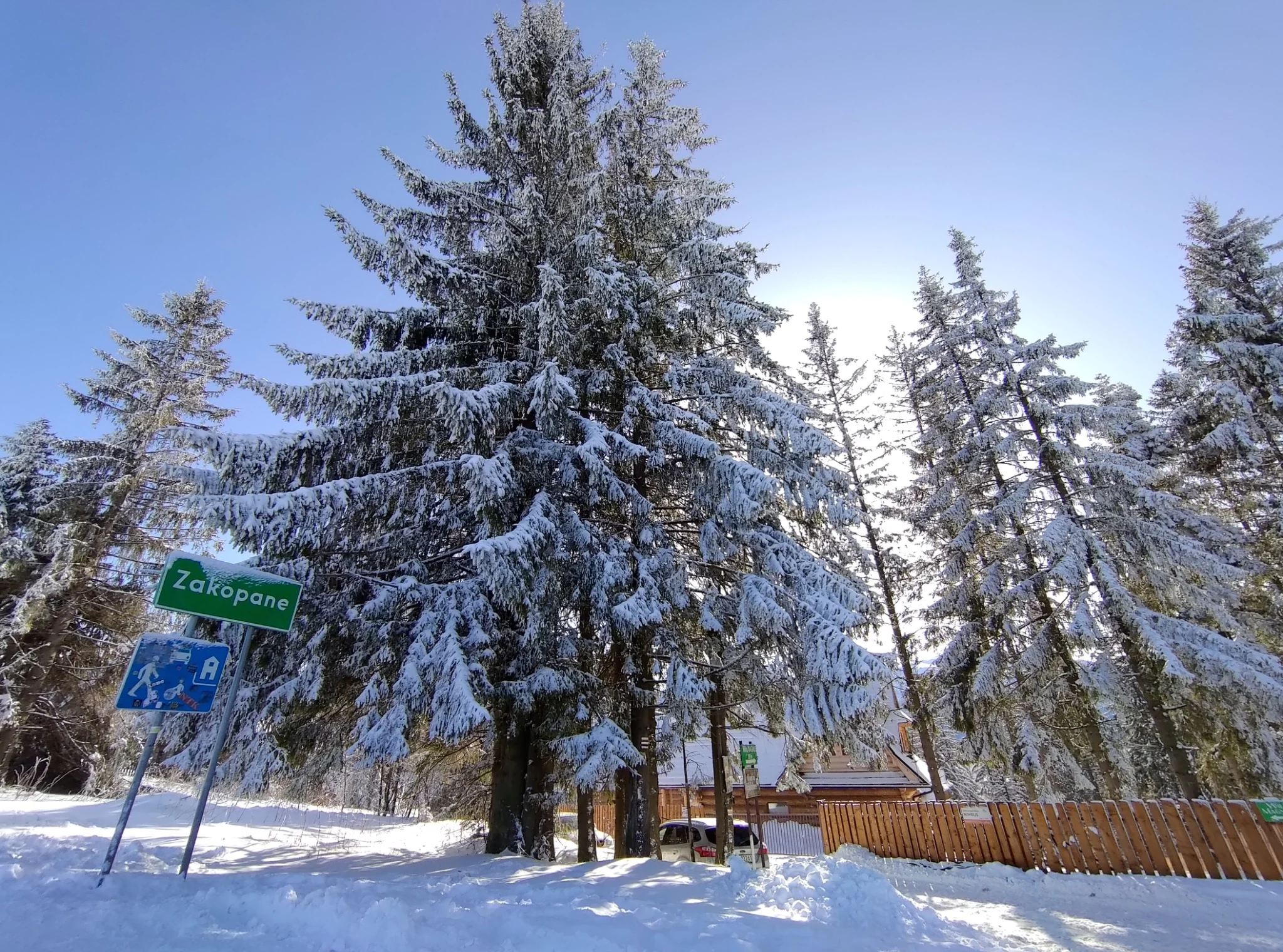 Snow-covered Tatra Mountains near Zakopane in winter