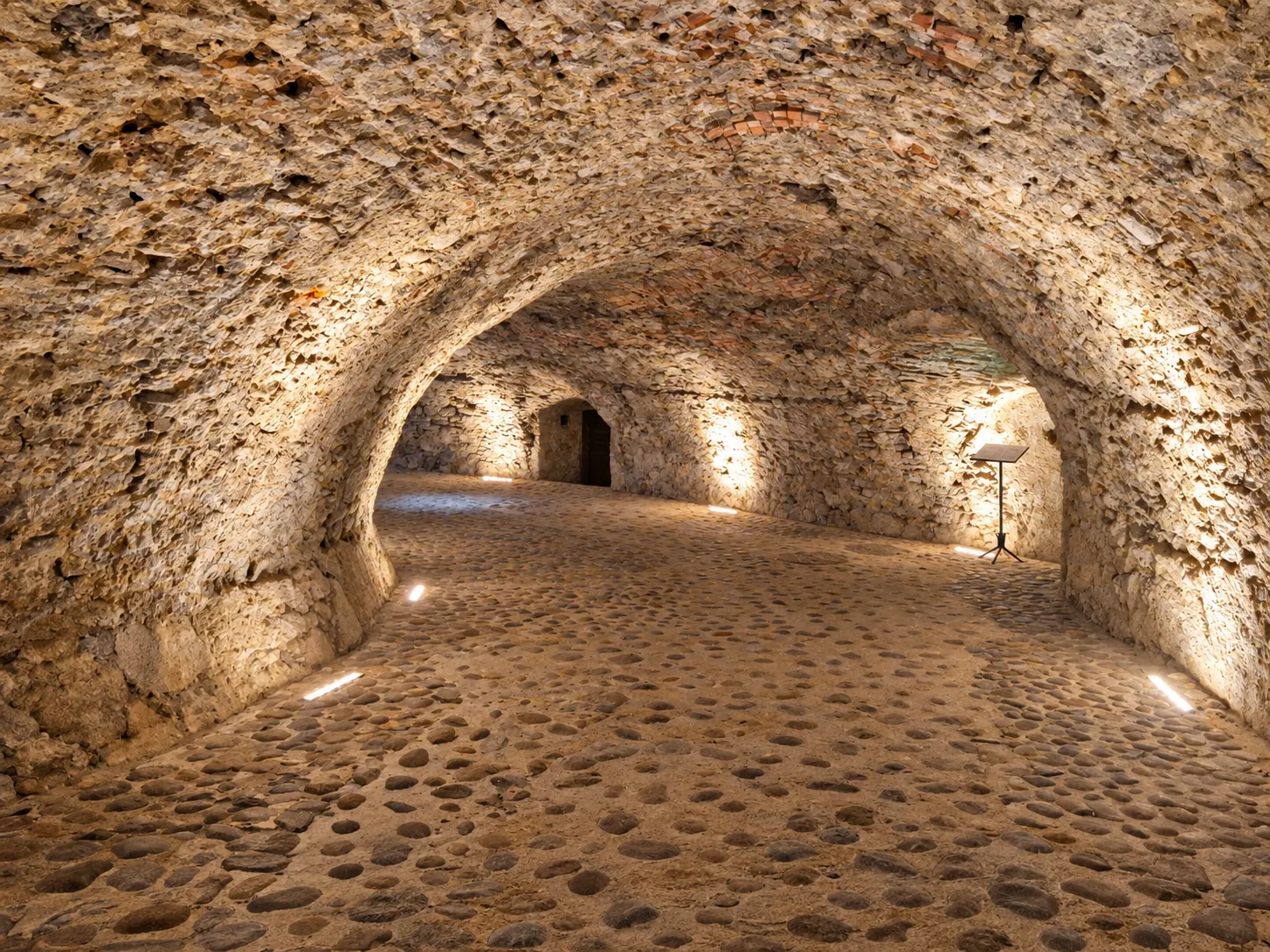 Stone vaulted cellar inside Orava Castle