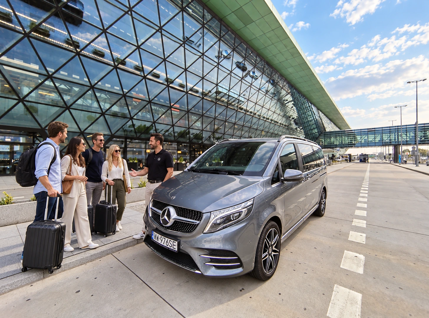 Mercedes minivan used for private Krakow and Katowice Airport transfers